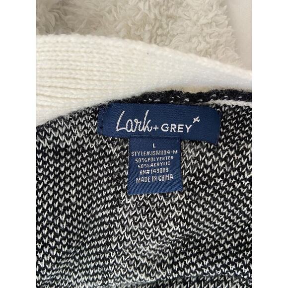 Lark + Gray Classic Black And White Cardigan Large Long Sleeve Plaid - Picture 3 of 3